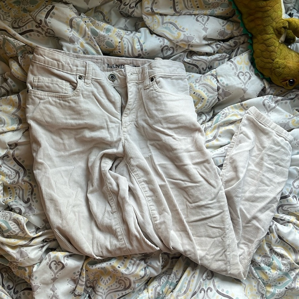 LANDS END white low rise pants